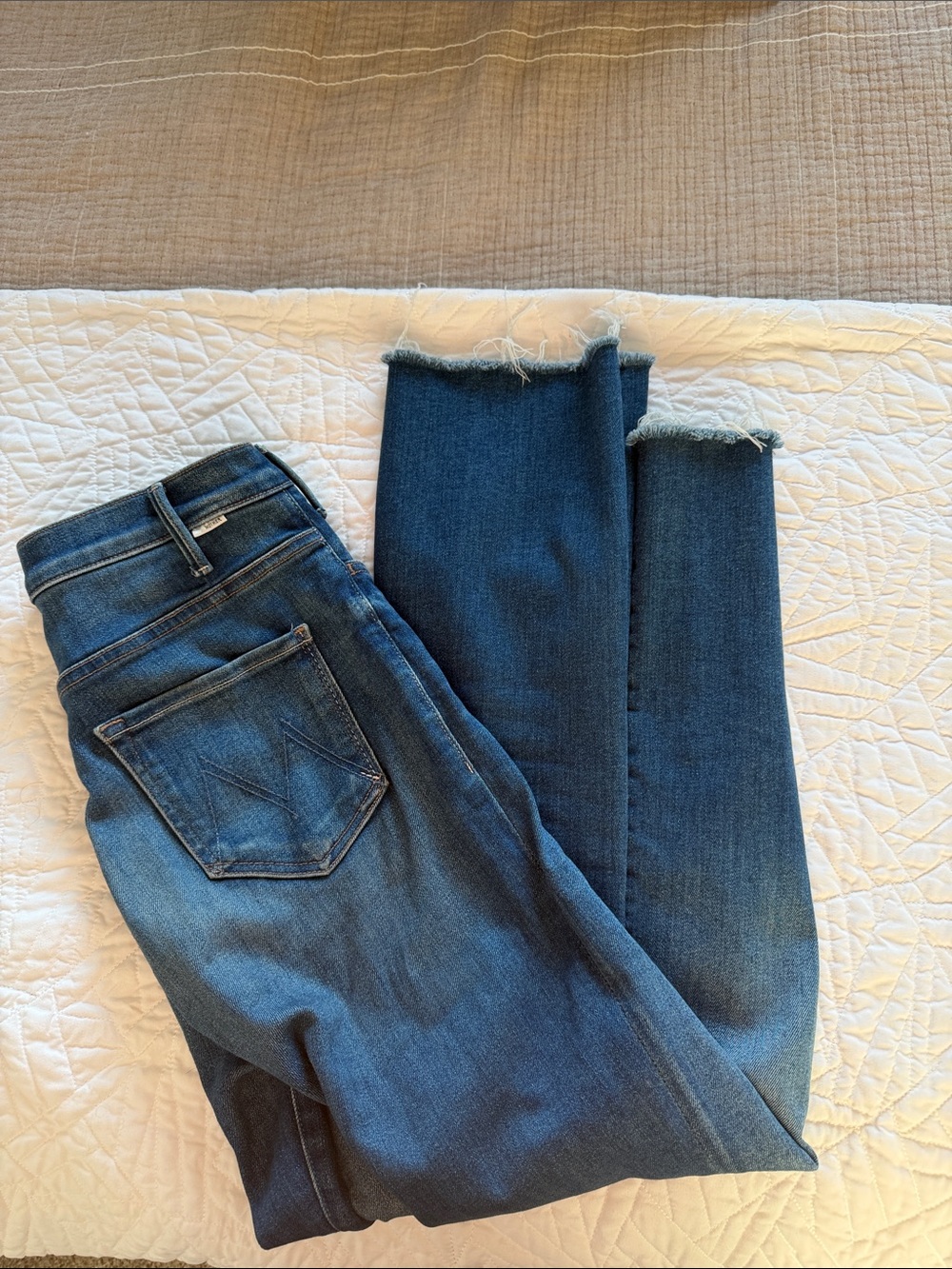 MOTHER jeans Dark Blue Raw Hem Jeans - Brand: